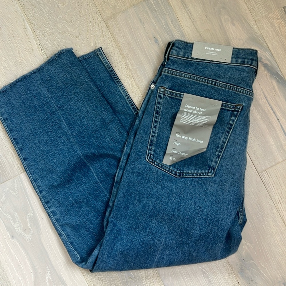 Everlane The Way High Jeans Raw Hem Size 31 Regular NWT